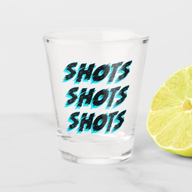 Copo De Shot Tiros Tiros Tiros Azul (Frente)