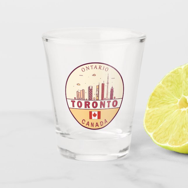 Copo De Shot Toronto Canada City Skyline Emblem (Frente)