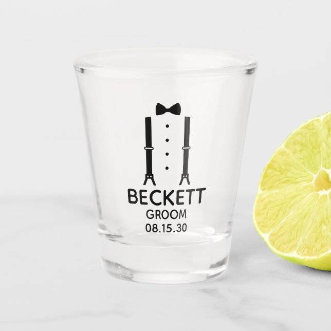 Copo De Shot Torre Arco Preto do Groom (Frente)