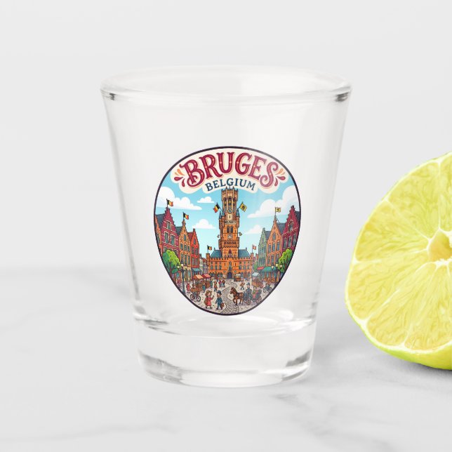 Copo De Shot Torre de Bruges Bélgica (Frente)