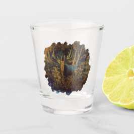 Copo De Shot Touro Elk na Floresta do outono