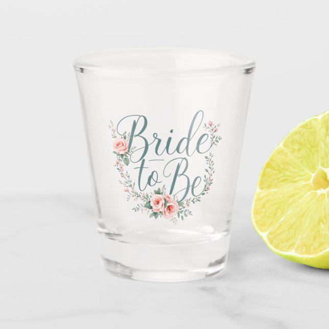 Copo De Shot Travesseiro de Rosas Rosa Bege Noiva Floral (Frente)