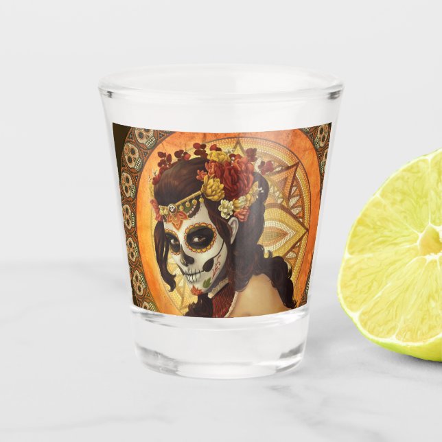 Copo De Shot Travesseiro decorativo Dia De Los Muertos (Frente)