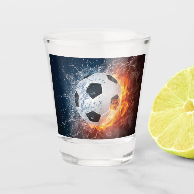 Copo De Shot Travesseiro decorativo Flaming de Futebol/Bola de  (Frente)