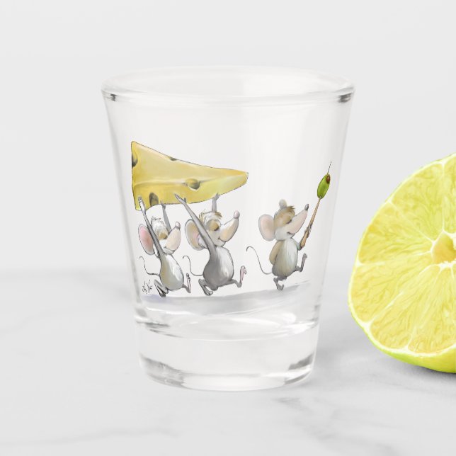 Copo De Shot Trazendo o queijo (com azeitonas) (Frente)