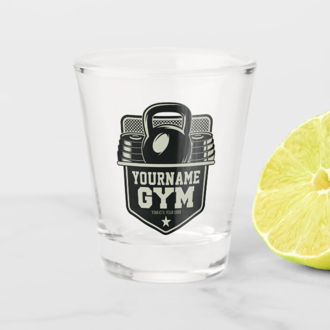 Copo De Shot Treinador Personalizado de Malhação GYM Kettlebell (Frente)