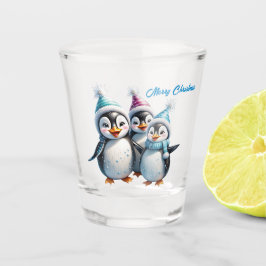 Copo De Shot Três adoráveis pinguins