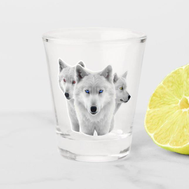 Copo De Shot Três Lobos Brancos (Frente)