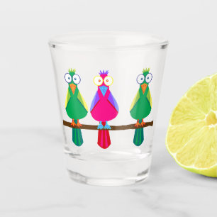 Copo De Shot Três papagaios dos desenhos animados do