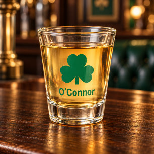 Copo De Shot Trevo Verde Irlandês Nome Personalizado