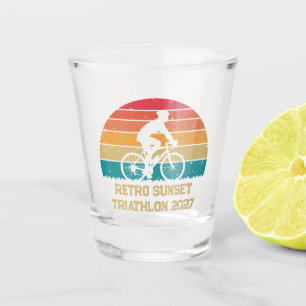 Copo De Shot Triatlo de Ciclismo Personalizado Retro Pôr do Sol
