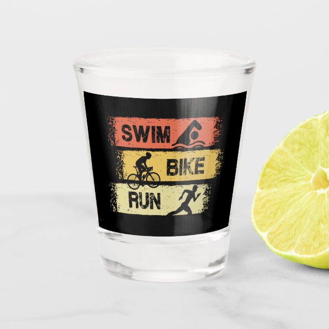 Copo De Shot Triatlo - Nadar Bicicleta Correr (Frente)
