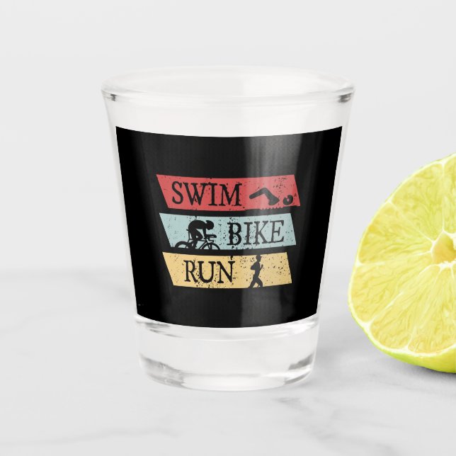 Copo De Shot Triatlo - Nadar Ciclismo Correr (Frente)