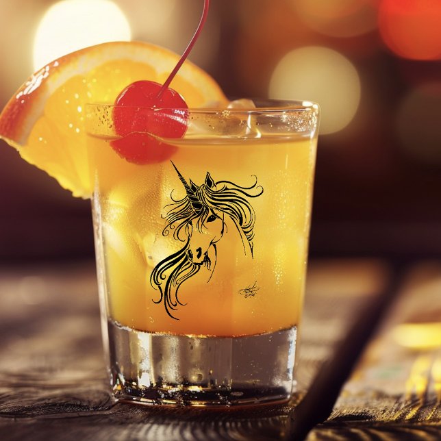 Copo De Shot Tribal Black Ink Unicorn (Criador carregado)