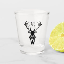 Copo De Shot Tribal Black Stag Silhout Monograma