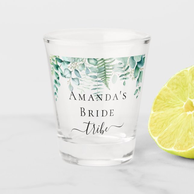 Copo De Shot Tribo-noiva eucalipto verde-verde-castanha (Frente)