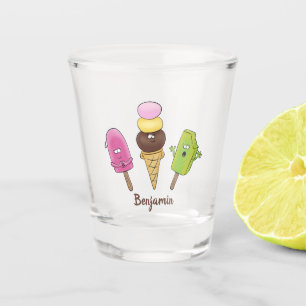 Copo De Shot Trio de picolés de sorvete de desenho animado engr