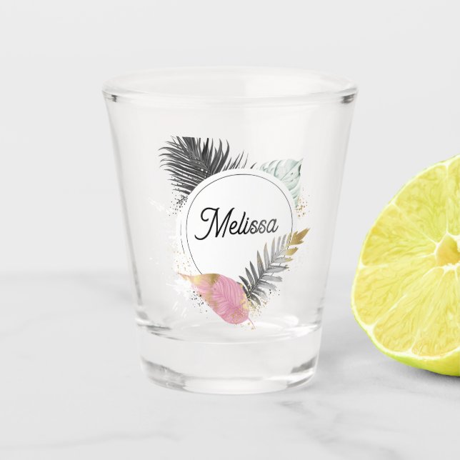Copo De Shot Tropical Custom Name Shot Glass  (Frente)