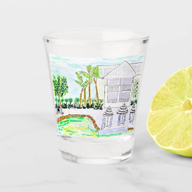 Copo De Shot Tropical Poolde Shot Glass de Ariella & Lily (Frente)