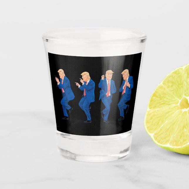 Copo De Shot Trump 45 47 Funny Dance Dancing Presidente dos EUA (Frente)