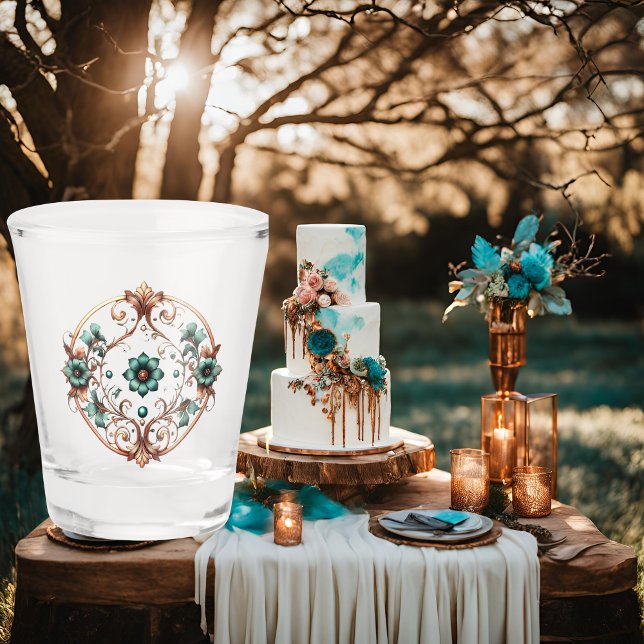 Copo De Shot Turquesa de Cobre Elegante (Criador carregado)