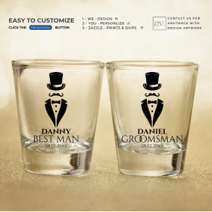 Copo De Shot Tux personaliza o melhor homem
