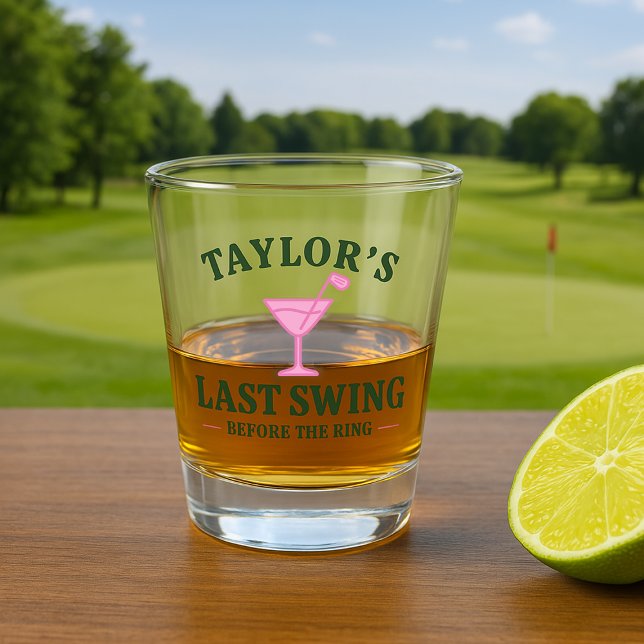Copo De Shot Último Swing Antes do Anel de Golfe Bachelorette (Last Swing Before The Ring Golf Bachelorette Shot Glass by Ricaso A fun gift for bride to be & crew)