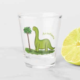 Copo De Shot Um desenho animado de brontosaurus dinossauros, ve