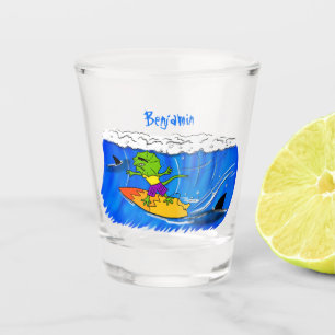 Copo De Shot Um desenho animado de lagarto-do-pescoço