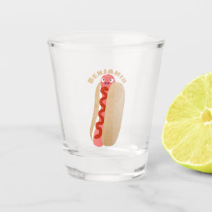Copo De Shot Um desenho animado e engraçado de Weiner