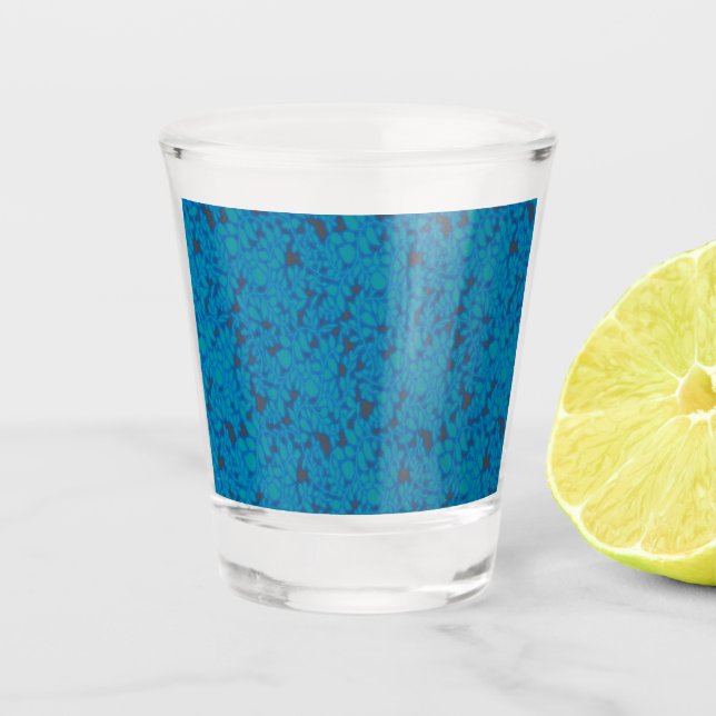 Copo De Shot um fundo azul e preto com um padrão (Frente)