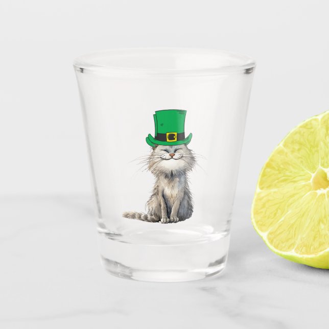 Copo De Shot Um gato irlandês feliz (Frente)