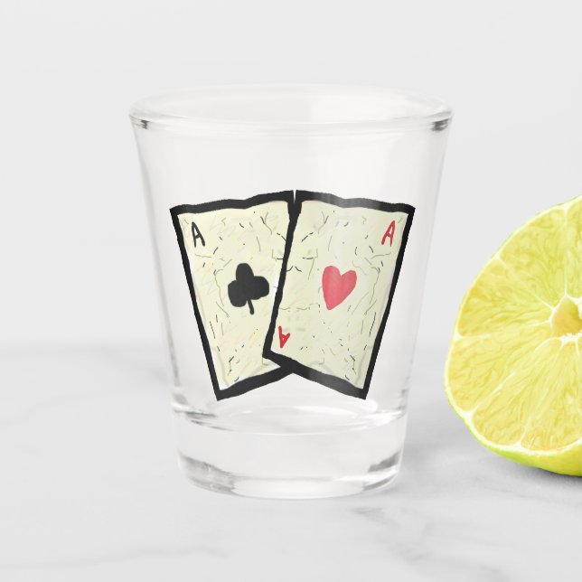 Copo De Shot Um Par De Aces (Frente)