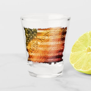 Copo De Shot UM TIRO DA LIBERDADE, Retro Rock Vintage, Bandeira