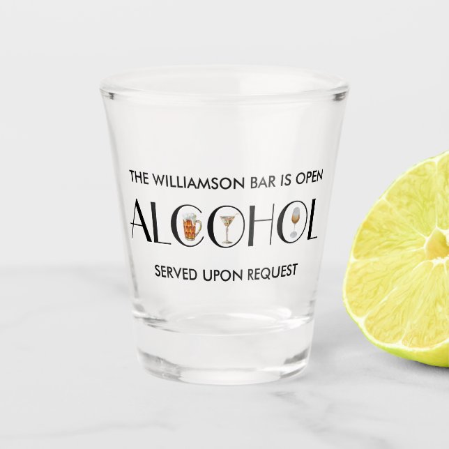 Copo De Shot Única cerveja sofisticada vinho Martini Nome preto (Frente)