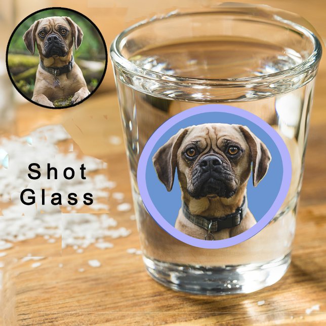 Copo De Shot Unique Personalized First Pet Dog Lover Photo Gift (Criador carregado)