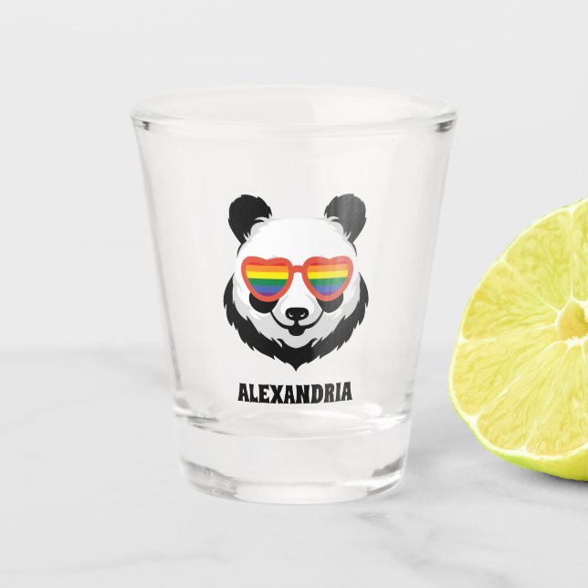 Copo De Shot Urso Panda Bonito | Arco-íris | LGBTQ (Frente)