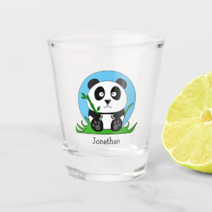Copo De Shot Urso Panda Preto e Branco