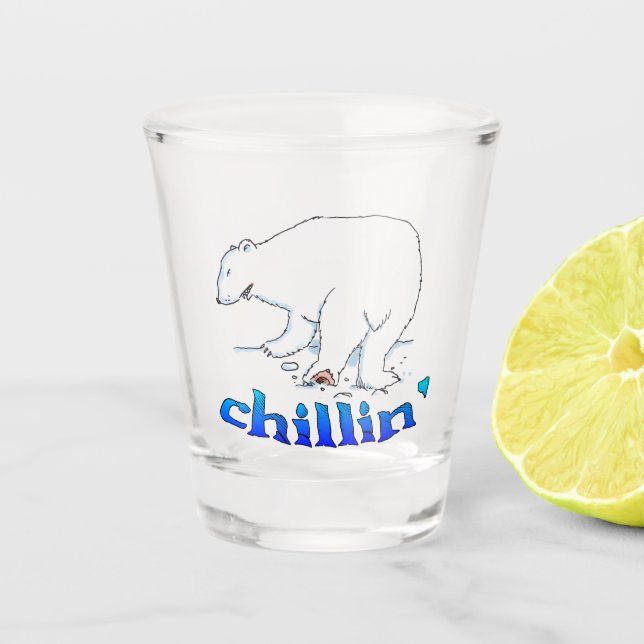 Copo De Shot Urso Polar - Esfriar Vidro (Frente)