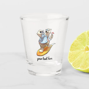 Copo De Shot Urso Polar legal surfando com Cartoon Cocktail