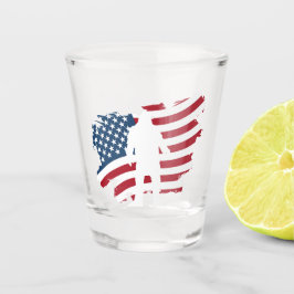 Copo De Shot USA American Flag Bigfoot Whiskey Shot Glass