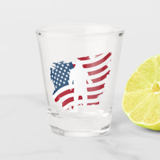 Copo De Shot USA American Flag Bigfoot Whiskey Shot Glass