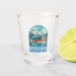 Copo De Shot Ushuaia Argentina Viagem Art Vintage<br><div class="desc">Ushuaia retro vetor viagem design. É uma cidade de resort na Argentina. Está localizada no arquipélago Tierra del Fuego,  a ponta mais ao sul da América do Sul,  apelidada de "Fim do Mundo".</div>