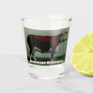 Copo De Shot Vaca de Hereford do vintage