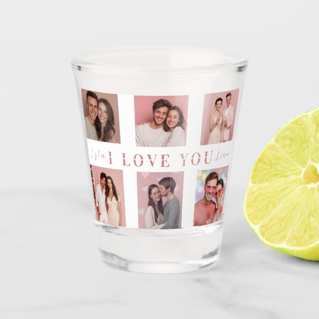 Copo De Shot Valentine's Day Shot Glass  | Custom Couple Photos (Frente)