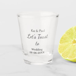 Copo De Shot Vamos brindar para casamento nome data casal simpl