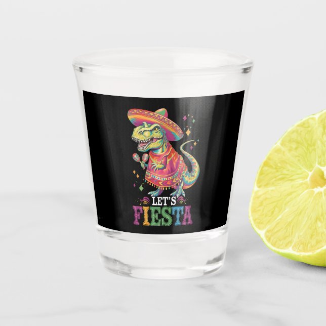 Copo De Shot Vamos Festejar Cinco De Maio T Rex Dinossauro (Frente)