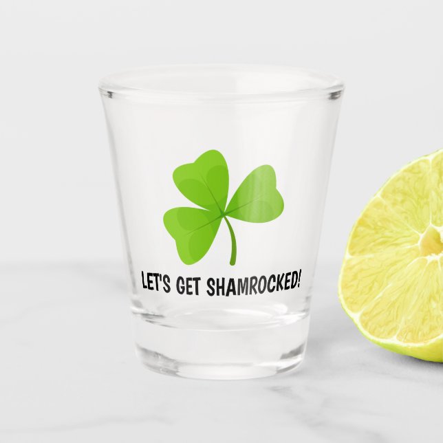 Copo De Shot Vamos Traz Shamrock Verde Chocado (Frente)