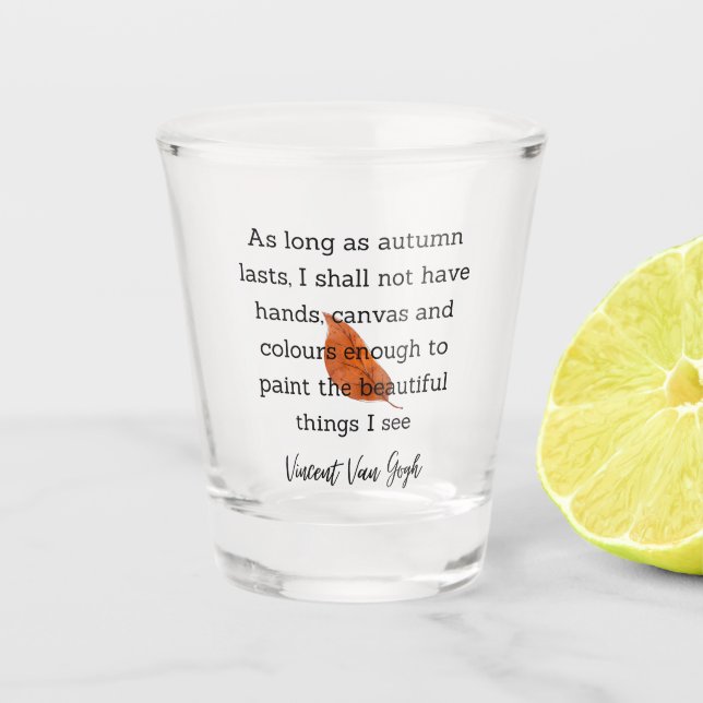 Copo De Shot Van Gogh Autumn Quote Decor For Home (Frente)