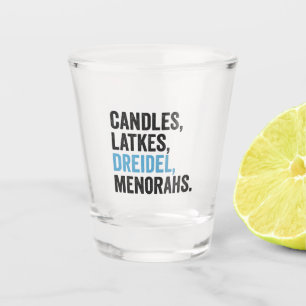 Copo De Shot Velas latem Dreidel Menorahs Engraçado Hanukkah ju